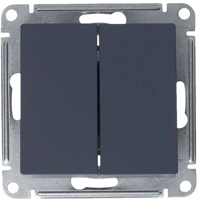 Выключатель встраиваемый двухклавишный (грифель) Systeme Electric AtlasDesign ATN000751