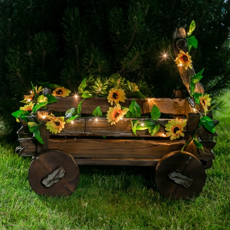 Садовая гирлянда на солнечной батарее «Подсолнухи». 24 светодиода, 1*АА Ni-Mh аккумулятор в/к. IP44 Uniel USL-S-138/PT2300 SUNFLOWERS