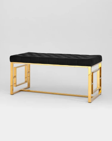 Банкетка-скамейка Stool Group БРУКЛИН велюр черный сталь золото УТ000001486