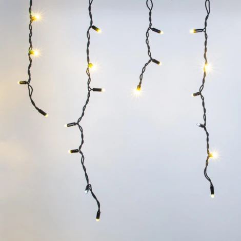 Бахрома светодиодная с эффектом мерцания, 3м. соединяемая, 200 светодиодов, теплый белый и белый свет Uniel ULD-B3007-200/TBK WARMWHITE-WHITE IP67