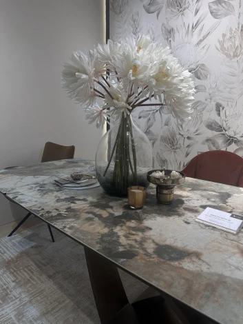 Стол ALONSO 200 TL-137  матовый, итальянская керамика/медный брашированный каркас, ®DISAUR (арт.614M05814)