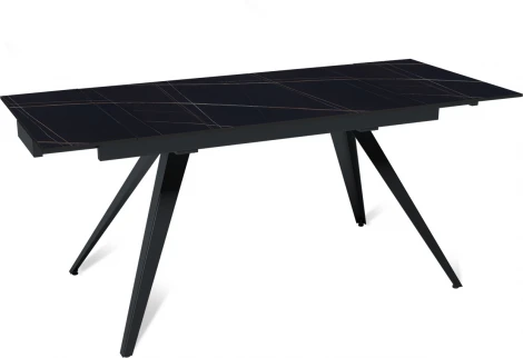 Стол раскладной Asti (120+30+30), керамика матовая Black Gold Top Concept арт.22759