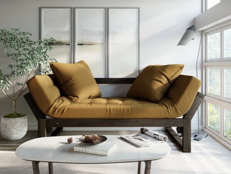 Кушетка Arsko Амбер венге горчичный велюр