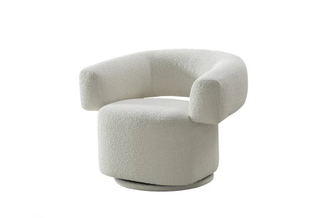 87YY-23071 Кресло поворотное Lugano букле белое 90*76*68см Garda Decor