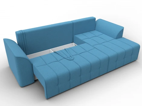Диван угловой Лига-113 угол правый (ДСП,Рогожка/Голубой) Лига Диванов 136705