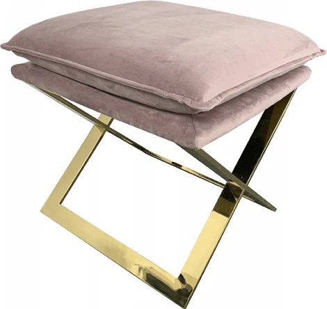 Банкетка велюр розовый/золото 47*45*46см Garda Decor арт.N-OT-188 PI GO