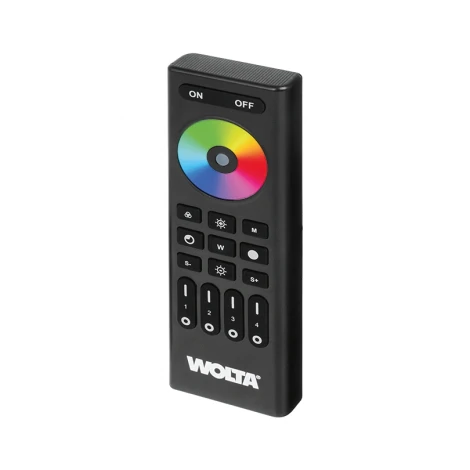 Пульт Wolta SMART WRC-07/BK для лент RGB, RGBW, RGBW+MIX, 4 зоны IP20 2,4ГГц черный