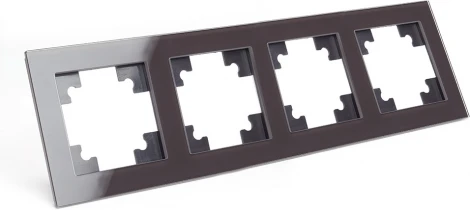 Рамка на 4 поста (коричневый) Stekker Катрин 39538