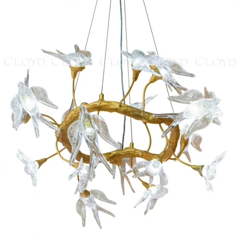 Подвесная люстра (цветы, птички) Cloyd Sirin 11105 (220V, на тросе, цветы, птички)