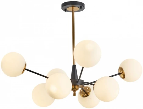Потолочная люстра на штанге Arte Milano Neapolis-79808 279808/8 BK/GD (220V, шар)