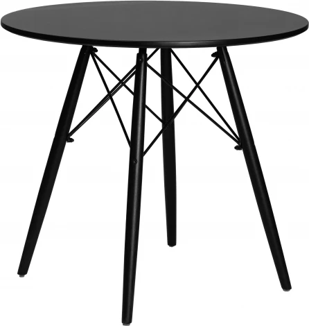 Стол обеденный DOBRIN CHELSEA`80 BLACK (столешница черная, основание черное) 108_BlackBase-TD-LMZL BLACK, цвет столешницы черный, основания черный