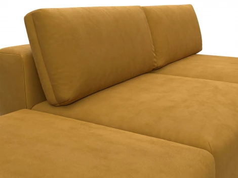 Диван угловой модульный с пуфом Лига-060 НПБ угол универсальный (ЛДСП,Брус,Фанера/Пластик/Велюр/Желтый) Лига Диванов 129693