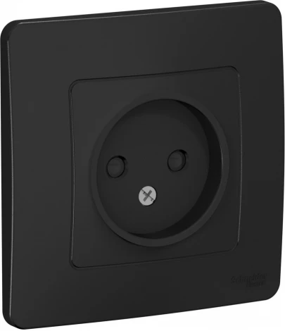 Розетка встраиваемая без заземления со шторками (антрацит) Systeme Electric Blanca BLNRS000116