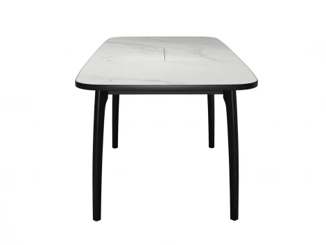 Стол DikLine MK40 Керамика Белый мрамор/подстолье черное/опоры черные арт.00-00079584