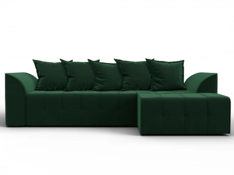 Диван угловой Лига-113 угол правый (ДСП,Велюр/Зеленый) Лига Диванов 136723
