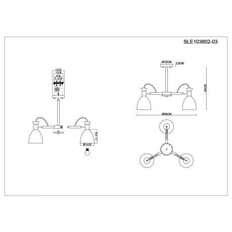 Потолочная люстра Evoluce Balcamo SLE103802-03 (220V)