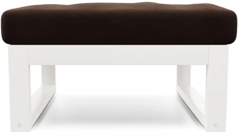 Пуф Arsko Амбер белая эмаль коричневый велюр