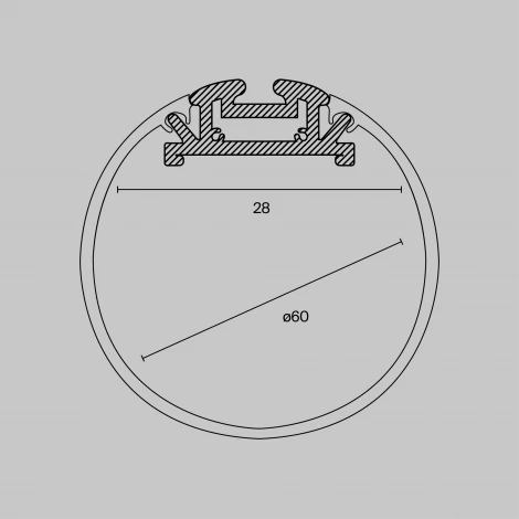 Алюминиевый профиль подвесной Maytoni Led Strip ALM-D60-S-2M