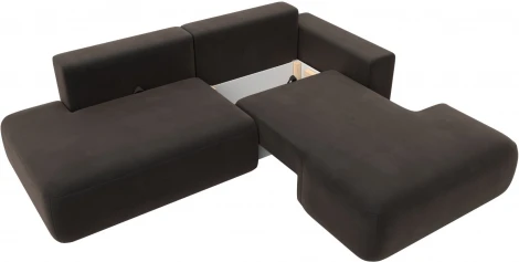 Диван угловой Лига-036 НПБ Модерн правый угол (Коричневый/Велюр) Лига Диванов арт.121411