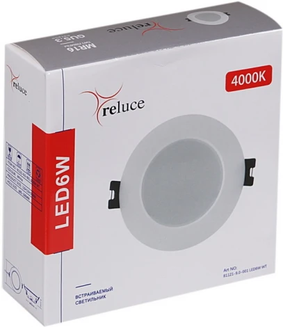 Встраиваемый точечный светильник светодиодный Reluce 81121-9.0-001 LED6W WT (220V, круглые)