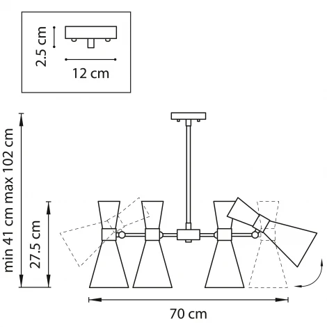 Потолочная люстра на штанге Lightstar Dumo 816066 (220V)