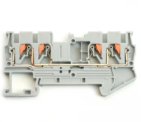 Зажим пружинный 4-х проводной проходной Stekker 49245