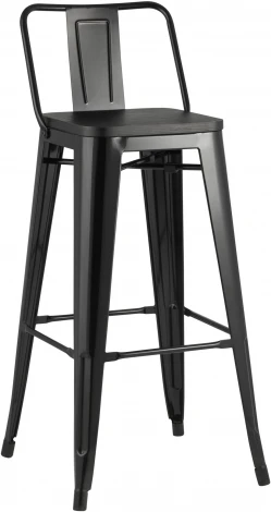 Стул барный Stool Group TOLIX WOOD со спинкой черный глянцевый УТ000000676