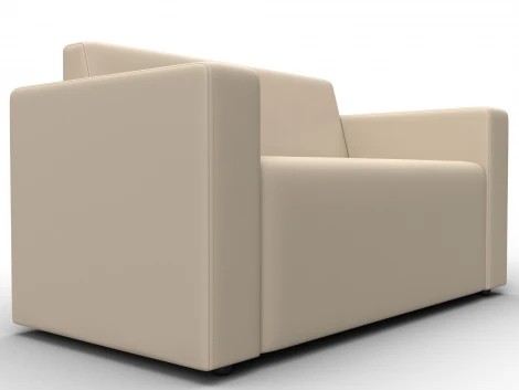 Диван прямой Лига-093 (ДСП,Брус,Фанера/Пластик/Экокожа/Бежевый) Лига Диванов 132456