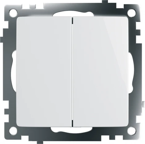 Выключатель двухклавишный (белый) Stekker Катрин 39300