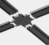 Соединитель крестовой для накладного шинопровода Italline IT09-9031 black (48V)