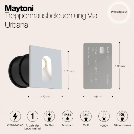 Подсветка для лестниц и ступеней встраиваемая Maytoni Via Urbana O022-L3W (LED, 220V, IP54)