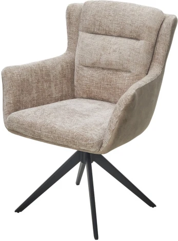 Стул M-City GARLAND 360 град. поворот. HAGA-30 Бежевый, ткань/ GINO-101 Бежевый, ткань/ Черный