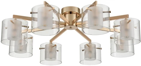 Потолочная люстра на штанге Lumion Verdi 6587/8C золото/прозрачный, металл/стекло E14 8*40W 220V (круглые)