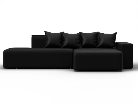 Диван угловой Лига-079 угол правый (ДСП/Пластик/Экокожа/Черный) Лига Диванов 129818