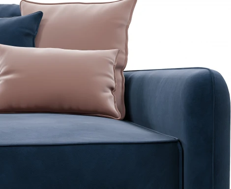 ПОРТЛЕНД Диван угловой с банкеткой синий D1 furniture арт.AAA41671005