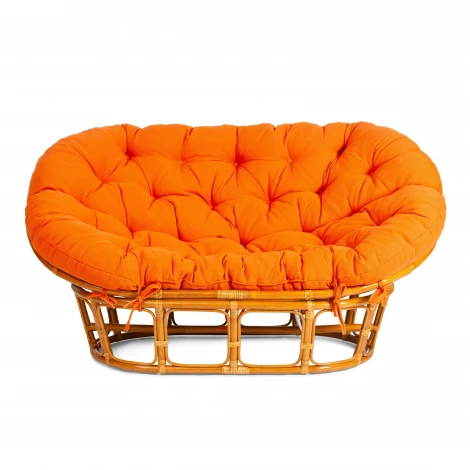 Диван MAMASAN/МАМАСАН 23/02 W /с подушкой/ подушка 182х119см, 169х102х80см, пекан орех, ткань, оранжевый, с 23 Tetchair 24261