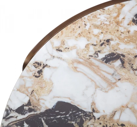 Стол журнальный ESF CT3095CL (D90) белая керамика /бронзовый/Керамика,Металл