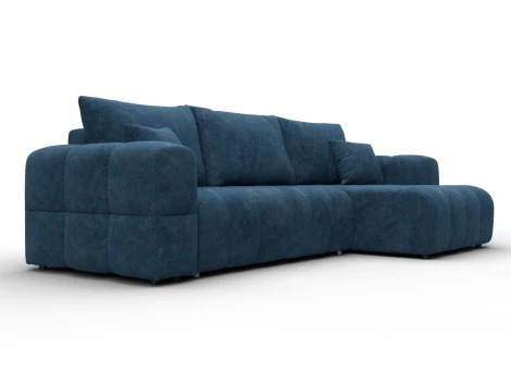 Диван угловой Лига-110 НПБ угол универсальный (ДВП,ДСП,ЛДСП,Брус,Фанера,Велюр/Синий) Лига Диванов 136526