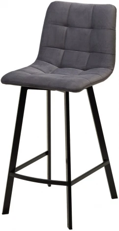 Полубарный стул CHILLI-QB SQUARE серый #27, велюр/ черный каркас (H=66cm) М-City (арт.461MC05901)
