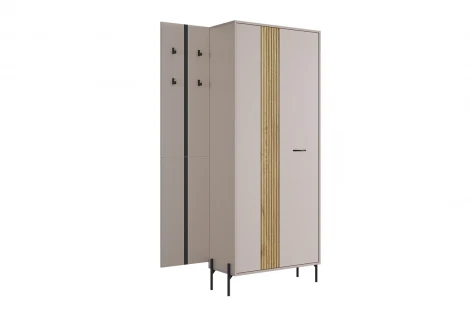 Прихожая "Мебельсон К29" (1220х350х1950) Mebelson (ЛДСП,Пластик,Металл/Дуб крафт золотой,Бежевый) арт.ПК0029Мебельсон.3528