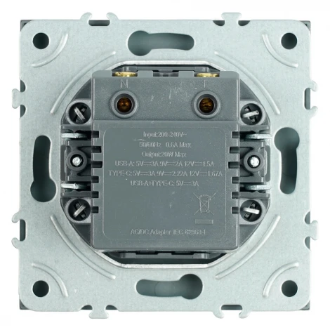 Розетка USB Type A+С (антрацит, soft touch) Stekker Эмили 49931