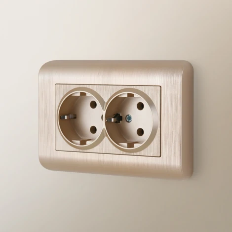 Рамка для двойной розетки Stream (шампань) Werkel W0082111 (a051273)