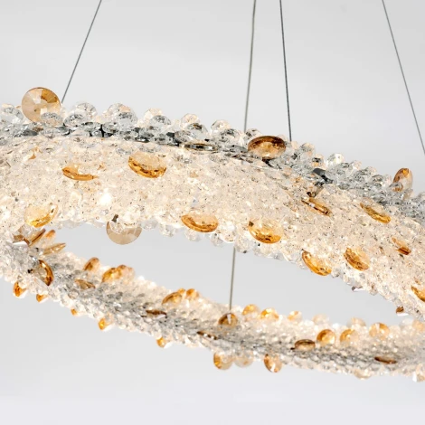 Подвесной светильник светодиодный хрустальный с пультом с регулировкой цветовой температуры и яркости Modelux MODESTYLE MS.5006.750 GD