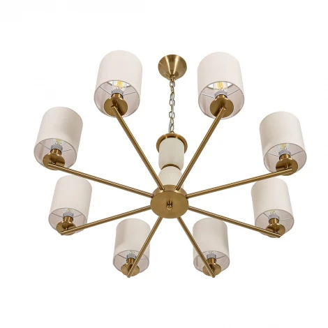 Подвесная люстра Lumion Eclate 8412/8 латунь/белый, металл/текстиль Е14 8*40W 220V