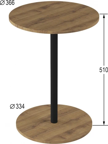 Стол журнальный Кат дуб вотан/черный Mebelik арт.008951