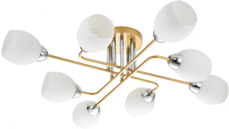 Потолочная люстра на штанге Escada Hope 1132/8P Gold 8x60Вт E27, металл/стекло, золото/серебро (220V)