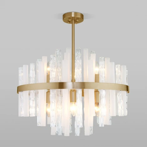 Потолочная люстра Wi-Fi на штанге Bogate's Hollis 368/9 Smart латунь (220V, управление смартфоном, голосовое управление, умный дом - Minimir Home, Алиса, Маруся, Салют)