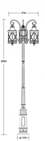 Наземный фонарь Oasis Light LUCERNA 84810B/18/Е7 Bl (220V, фонарь, IP44)
