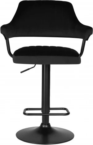 Стул барный DOBRIN CHARLY BLACK (черный велюр (MJ9-101)) 5019_BlackBase-LM BLACK, цвет сиденья черный (MJ9-101), основания