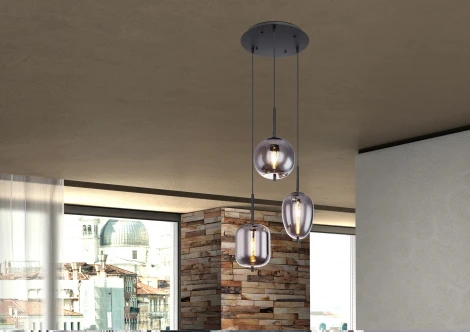 Подвесной светильник Globo Blacky 15345-3 (220V, на проводе, шарики)